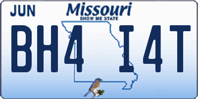 MO license plate BH4I4T