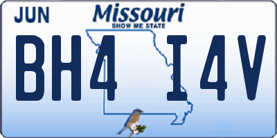 MO license plate BH4I4V
