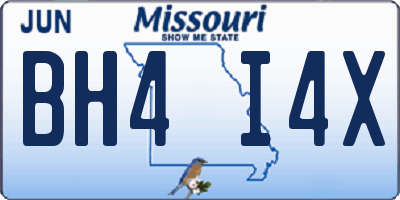 MO license plate BH4I4X