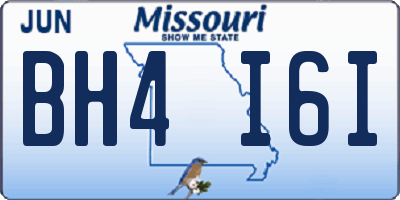 MO license plate BH4I6I