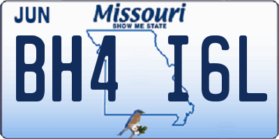 MO license plate BH4I6L