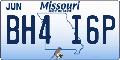 MO license plate BH4I6P