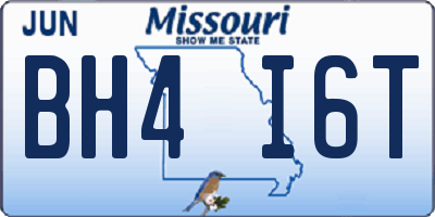 MO license plate BH4I6T