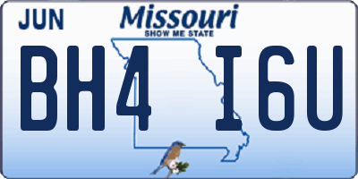 MO license plate BH4I6U