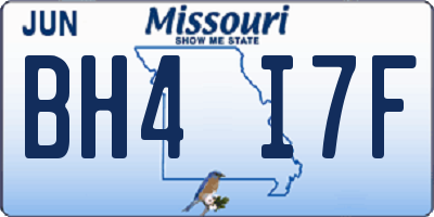 MO license plate BH4I7F