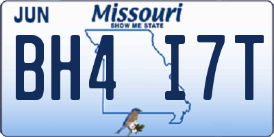 MO license plate BH4I7T