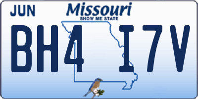 MO license plate BH4I7V