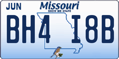 MO license plate BH4I8B