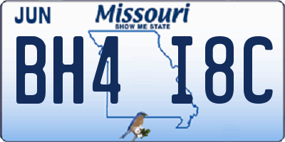 MO license plate BH4I8C