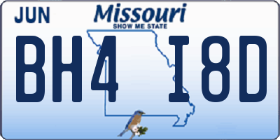 MO license plate BH4I8D