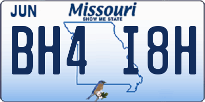 MO license plate BH4I8H