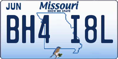 MO license plate BH4I8L