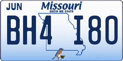 MO license plate BH4I8O