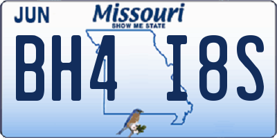 MO license plate BH4I8S