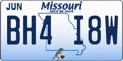 MO license plate BH4I8W