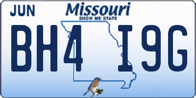 MO license plate BH4I9G