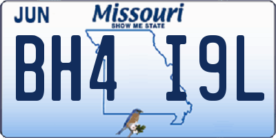 MO license plate BH4I9L