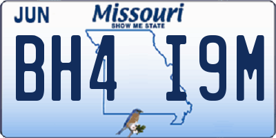 MO license plate BH4I9M
