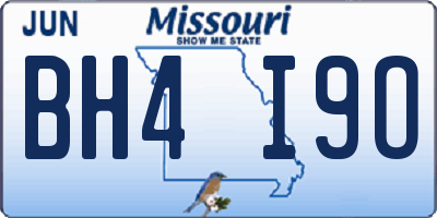 MO license plate BH4I9O