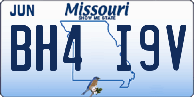 MO license plate BH4I9V