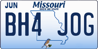 MO license plate BH4J0G