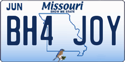 MO license plate BH4J0Y