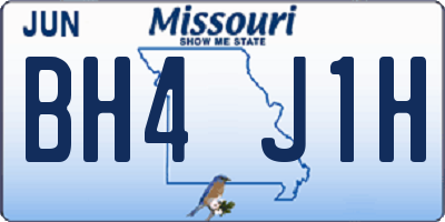 MO license plate BH4J1H