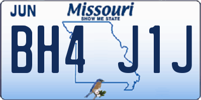MO license plate BH4J1J