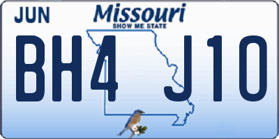 MO license plate BH4J1O