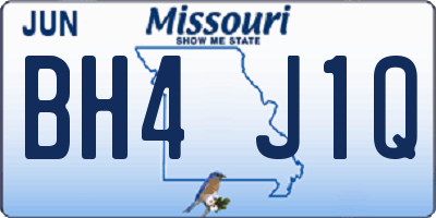 MO license plate BH4J1Q