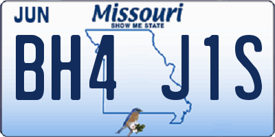 MO license plate BH4J1S
