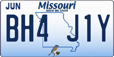 MO license plate BH4J1Y
