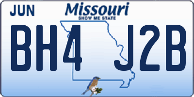 MO license plate BH4J2B