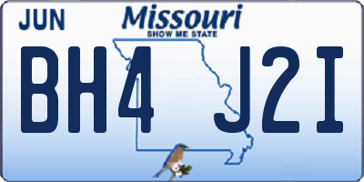 MO license plate BH4J2I