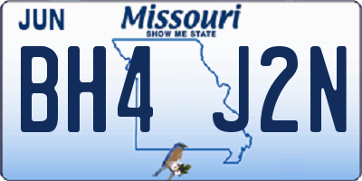 MO license plate BH4J2N