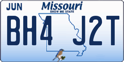 MO license plate BH4J2T