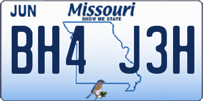 MO license plate BH4J3H