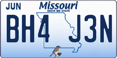 MO license plate BH4J3N