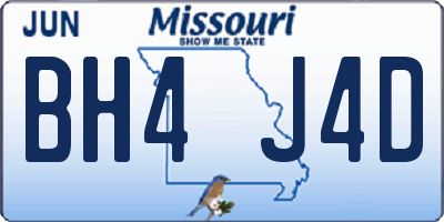 MO license plate BH4J4D
