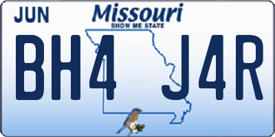 MO license plate BH4J4R