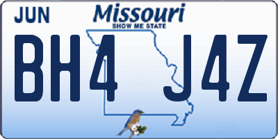 MO license plate BH4J4Z