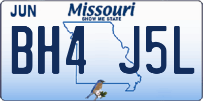 MO license plate BH4J5L