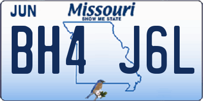 MO license plate BH4J6L