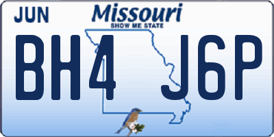 MO license plate BH4J6P
