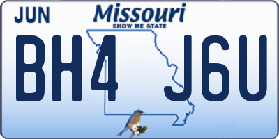 MO license plate BH4J6U