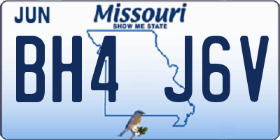 MO license plate BH4J6V