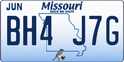 MO license plate BH4J7G