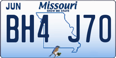 MO license plate BH4J7O