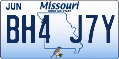 MO license plate BH4J7Y