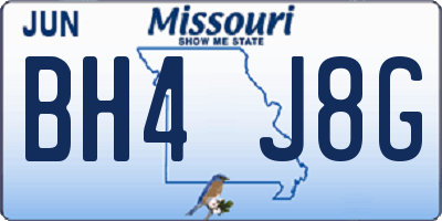 MO license plate BH4J8G